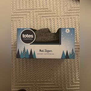 Totes Toasties Men’s Sz XL (11-12) Grey/Brown Cozy Slippers - New in Box
